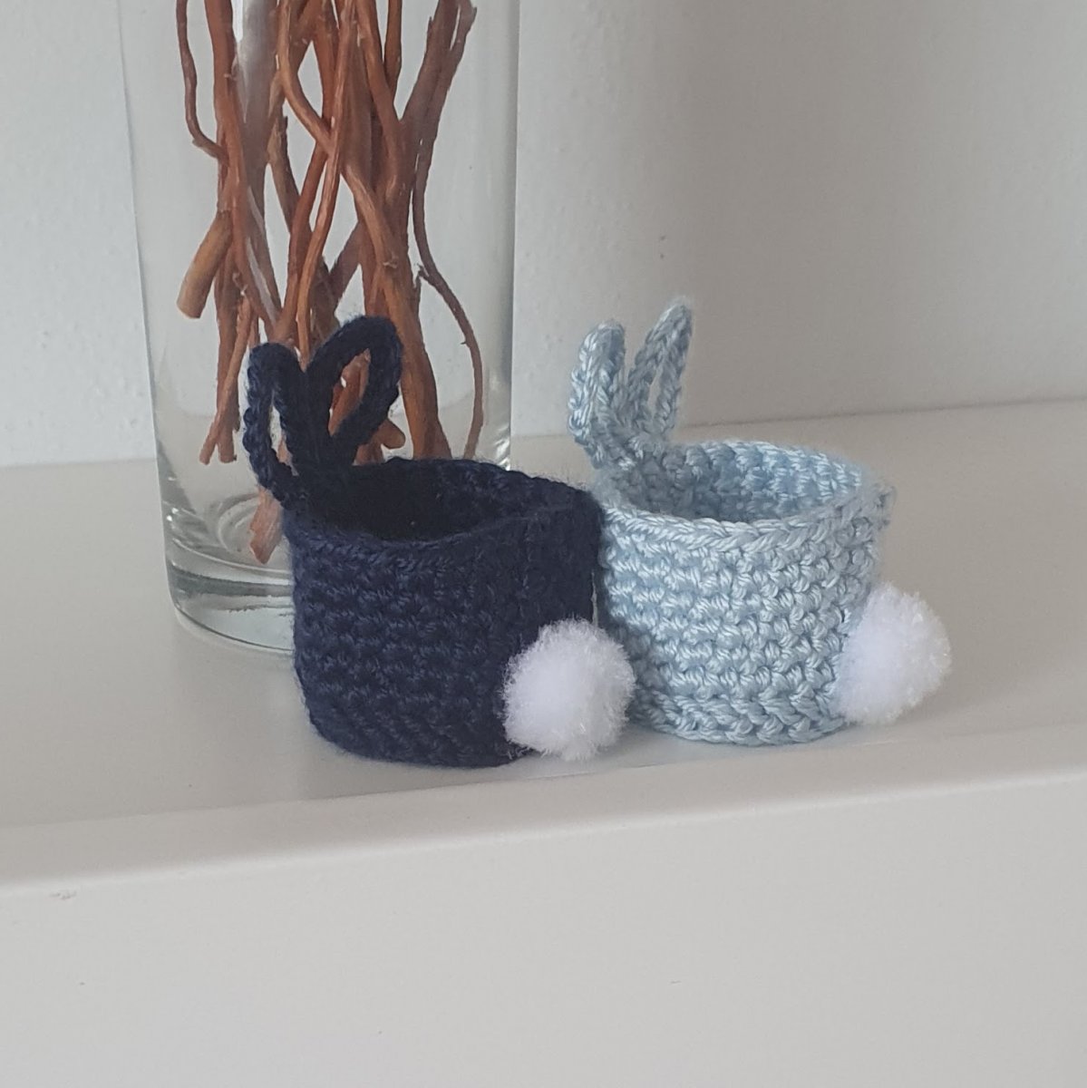 Košíčky - velikonoční zajíček modrý - set 2 ks