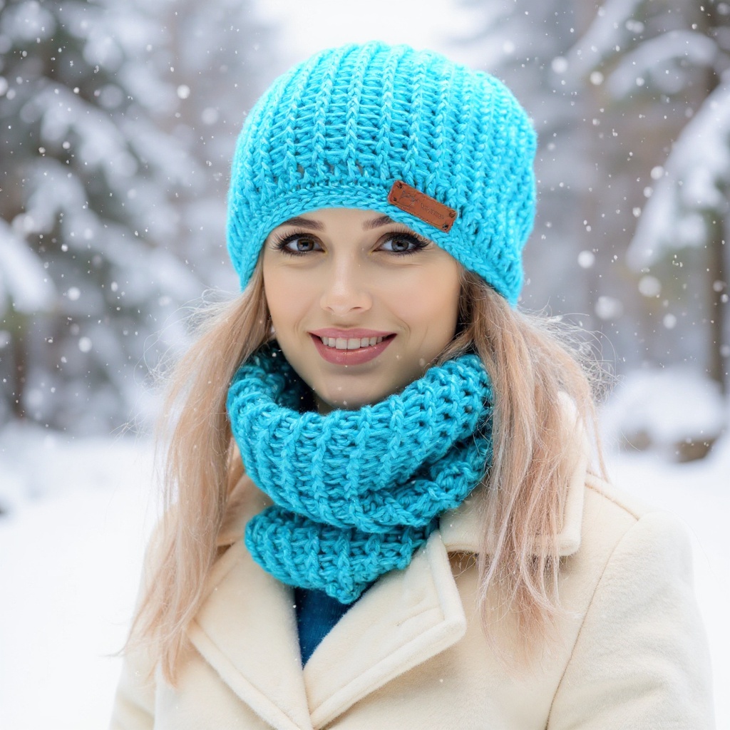 ༺♥༻ SOUPRAVA ČEPICE A NÁKRČNÍKU ༺♥༻ 1203