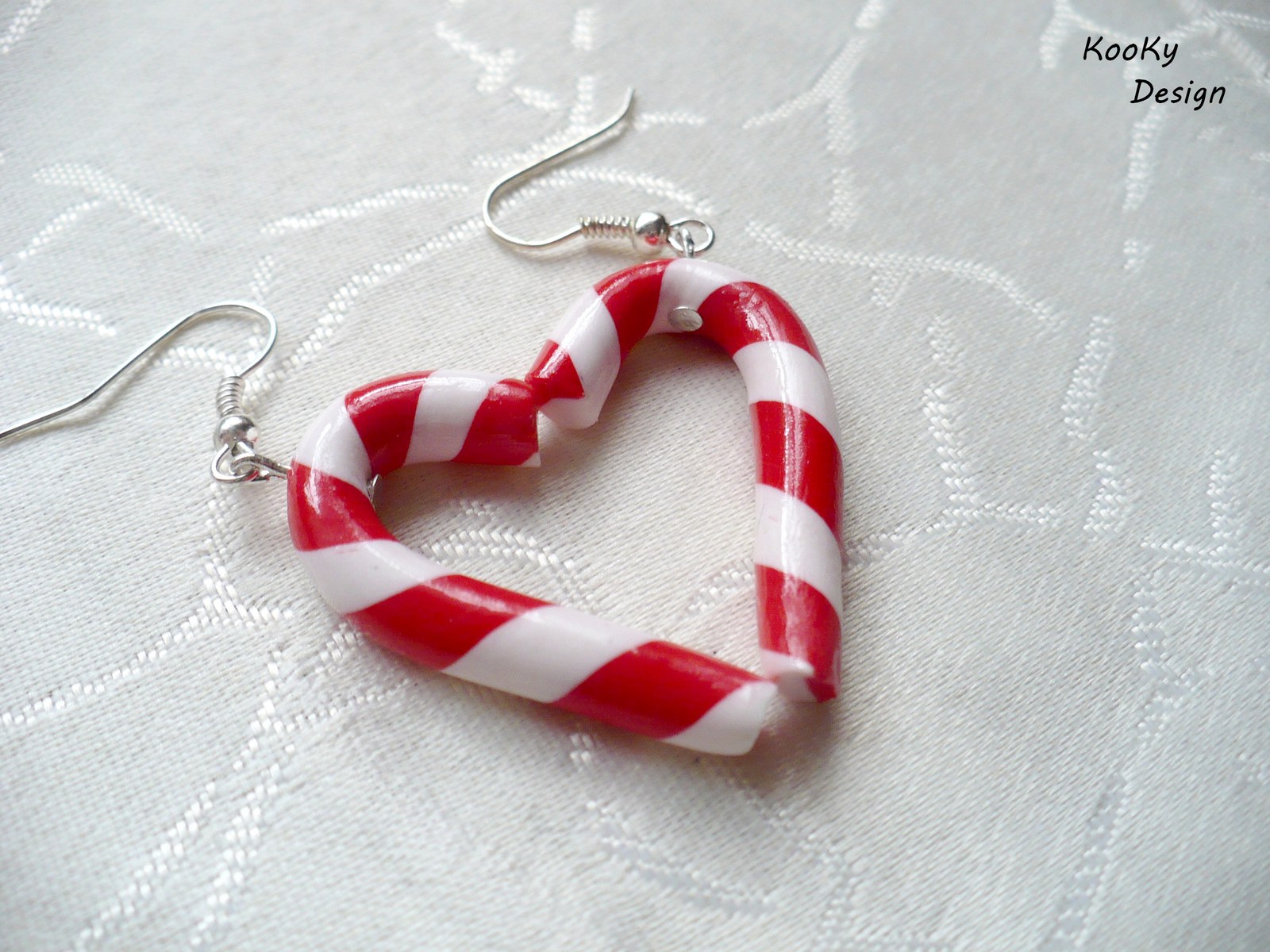 Visací náušnice - vánoční hůlky