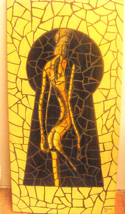 akt - mozaikový obraz