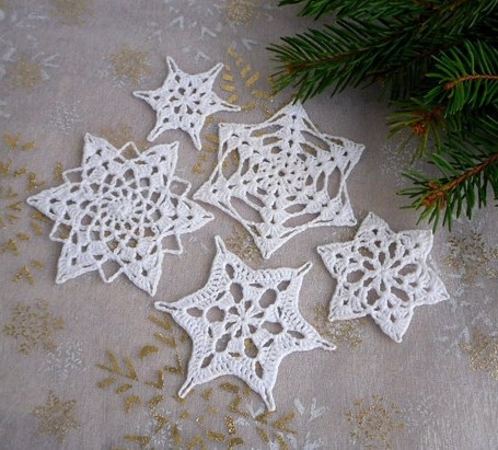 Hvězdičky 5 ks bílé