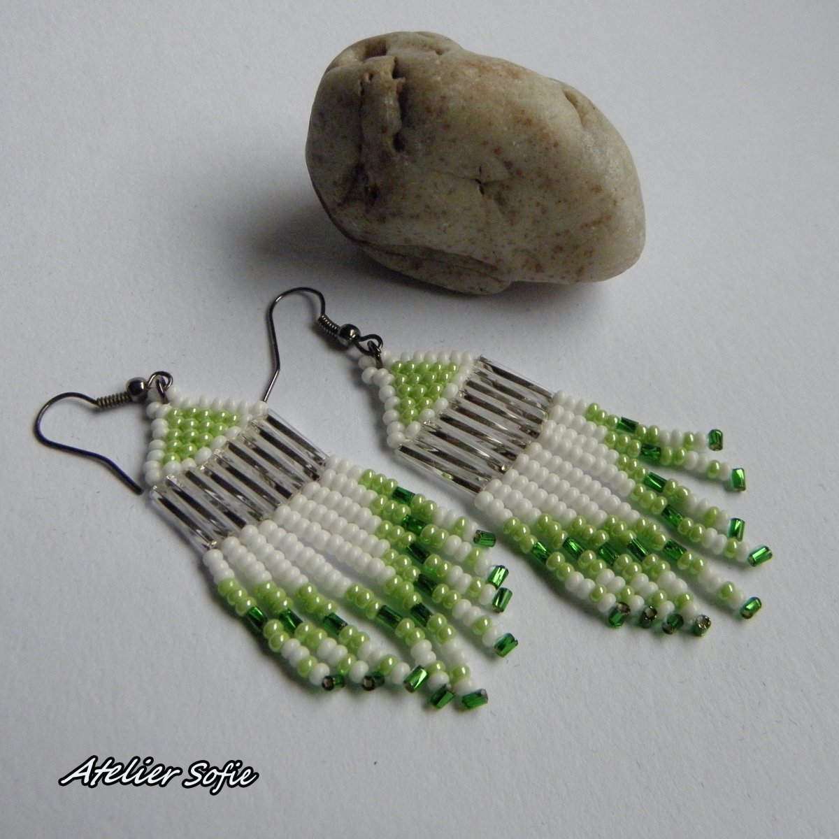 Náušnice indiánské zelené