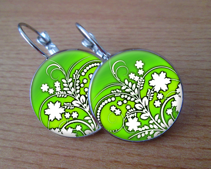 Zelenkavé  - VISACÍ NÁUŠNICE 