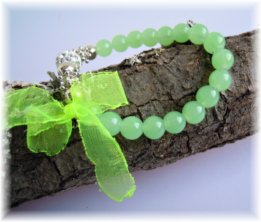 náramek achátový zelený