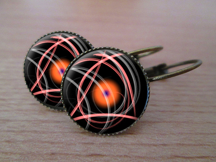 VINTAGE VISACÍ NÁUŠNICE - žhnoucí