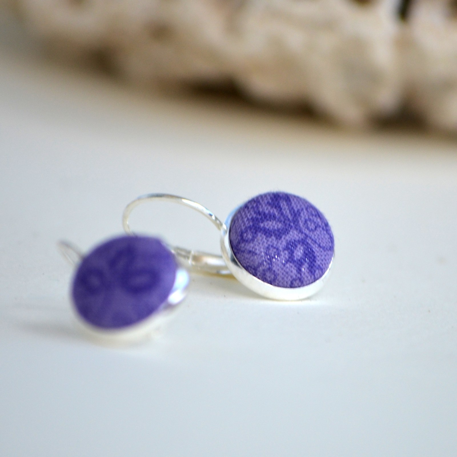 s vůní levandule, buttonkové naušničky