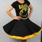 FuFu sukně černá1 se žlutou spodničkou