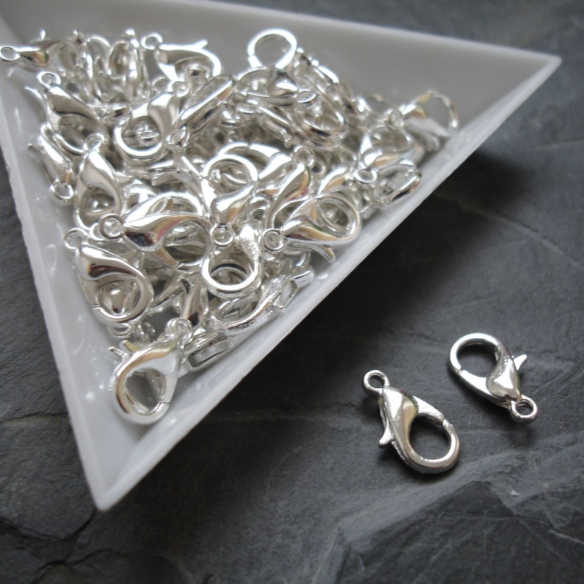 Karabinka 12mm - 5 ks - stříbrná