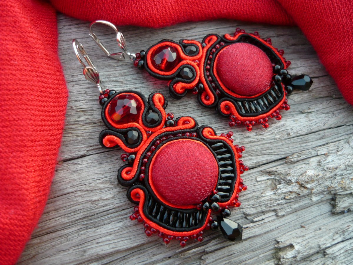Soutache Náušnice Ohnivá Carmen