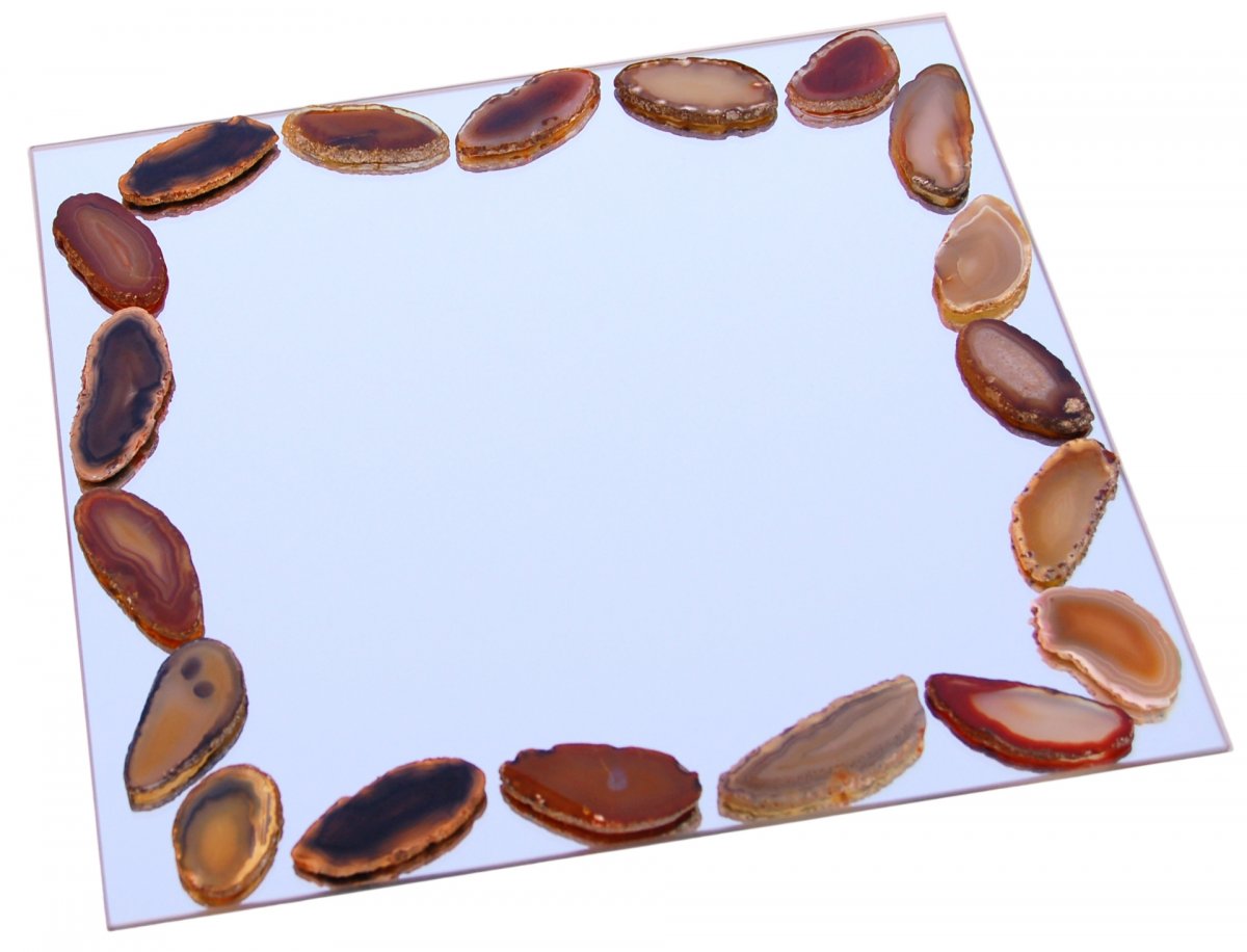 ZRCADLO 30x30 čtvercové MOZAIKA ACHÁTY 18