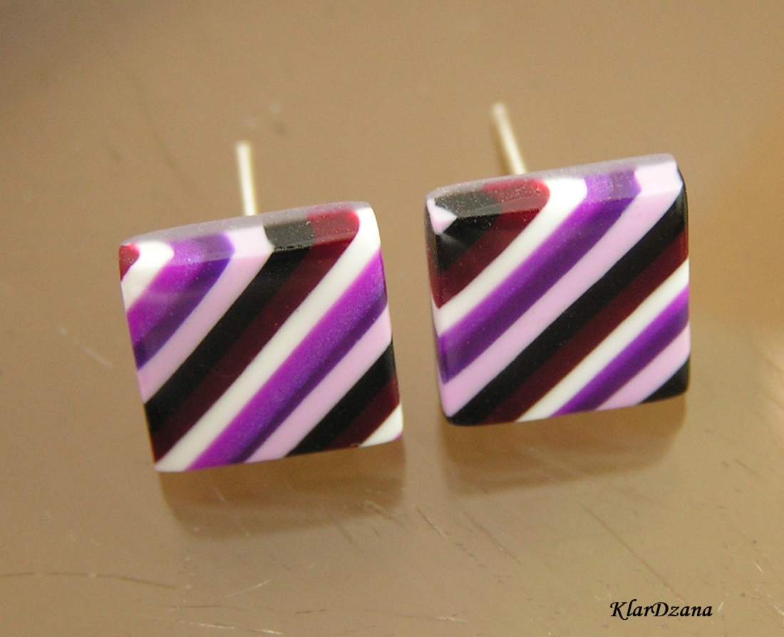 Náušnice Zuziii čtverečky puzety