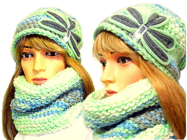 SOUPRAVA ČEPICE A NÁKRČNÍKU S APLIKACÍ