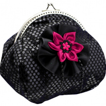 Společenská kabelka černo růžová , dámská kabelka 088