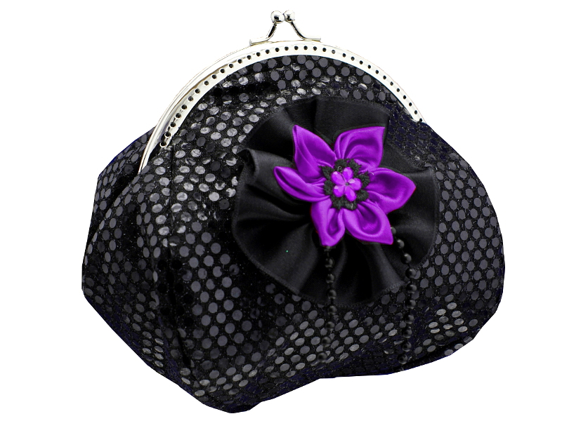 Společenská kabelka černo fialová , dámská kabelka 089