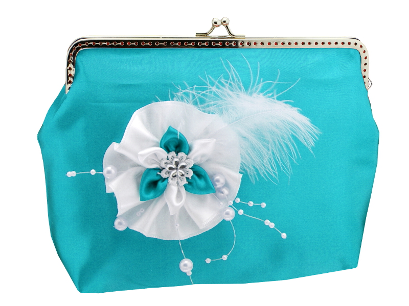 Dámská společenská kabelka tyrkysová 1185